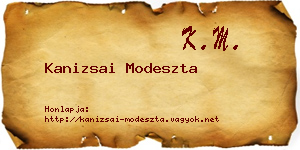 Kanizsai Modeszta névjegykártya